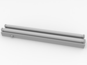 dual strip fluorescent fixture Modello 3D