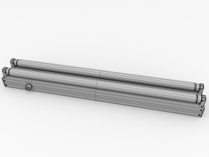 dual strip fluorescent fixture Modello 3D