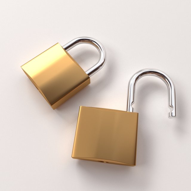 padlock Model 3D .c4d .max .obj .3ds .fbx .stl .blend 