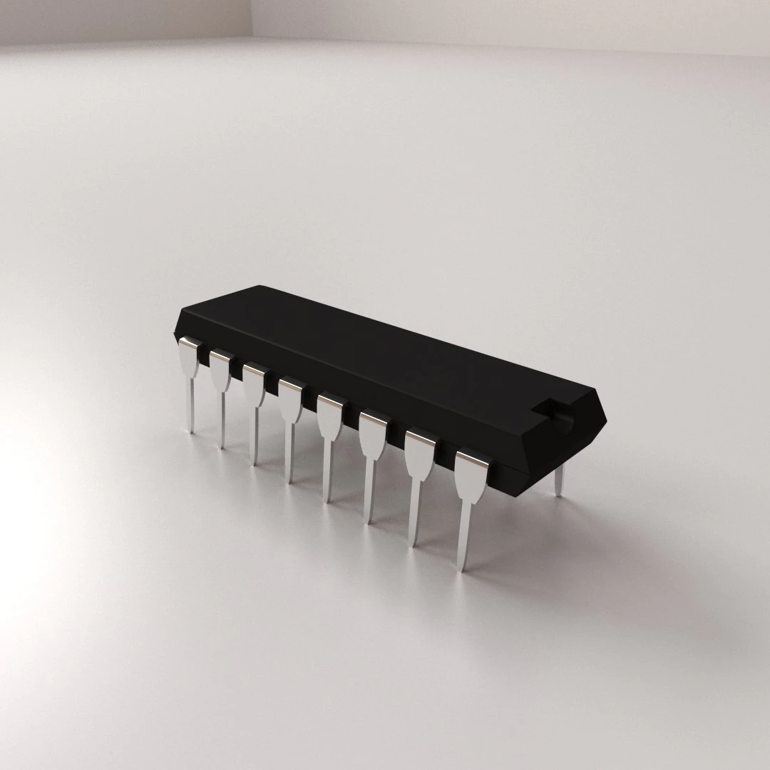 microchip 3D Model .c4d .max .obj .3ds .fbx .stl .blend 