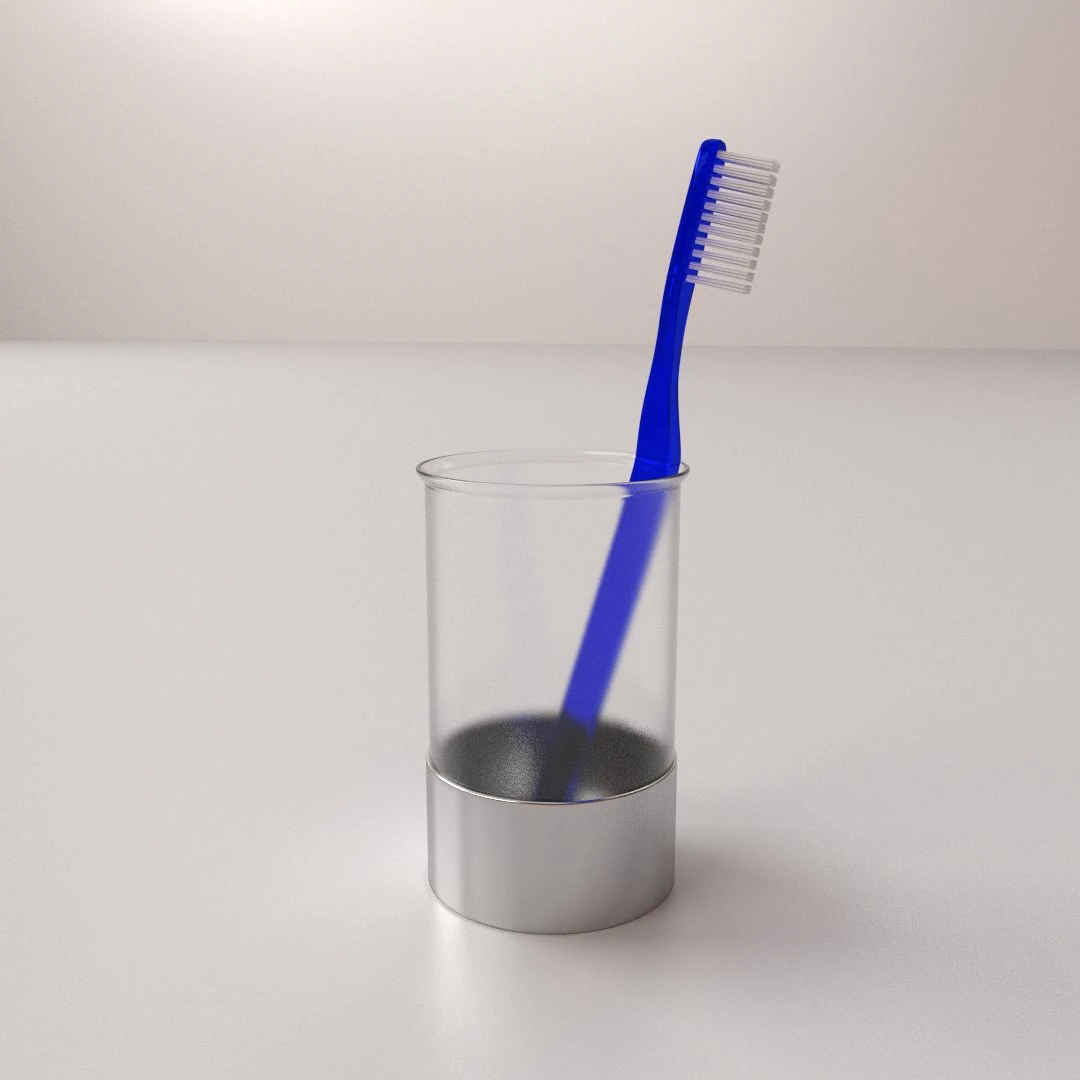 toothbrush glass 3D Model .c4d .max .obj .3ds .fbx .stl .blend