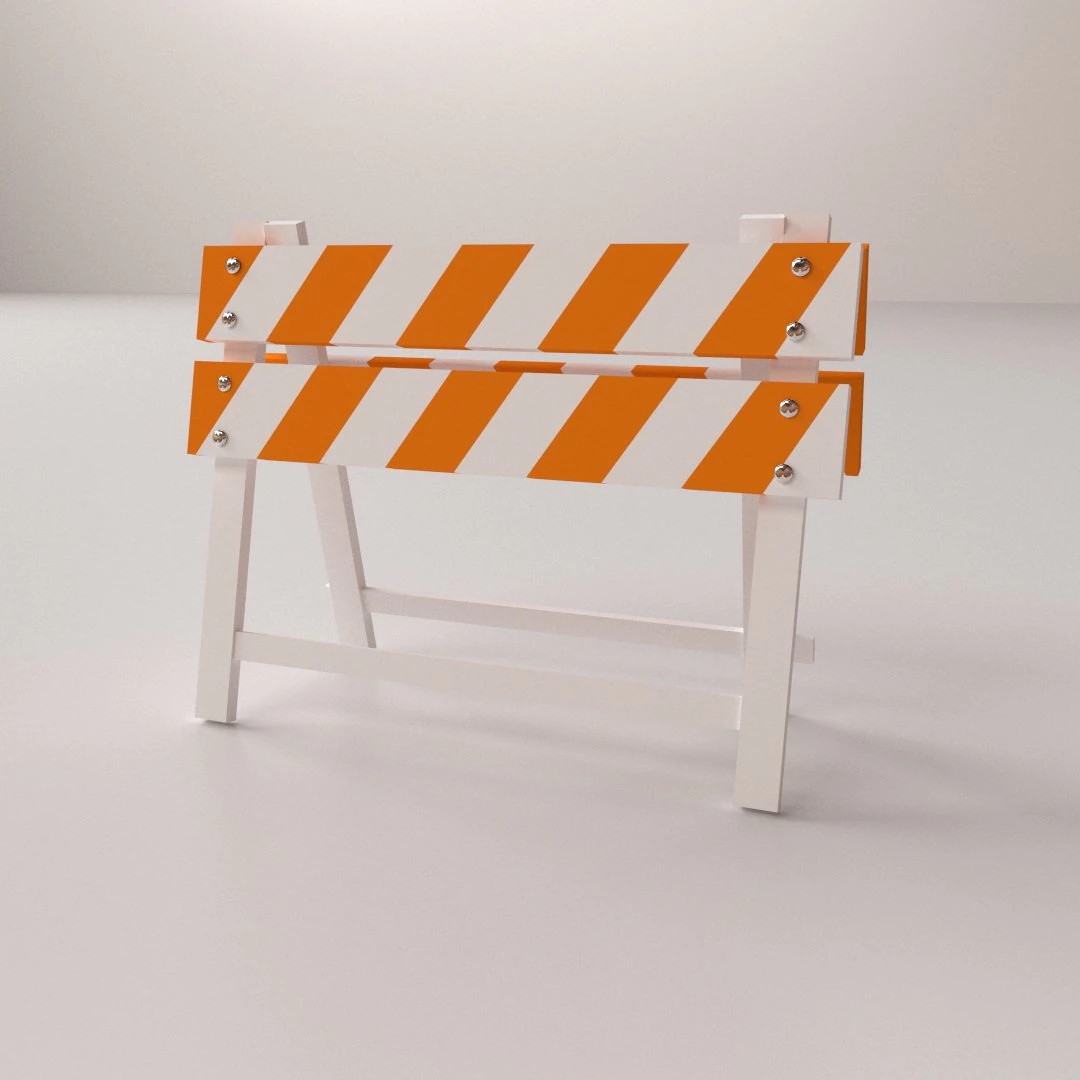 safety barrier 3D Model .c4d .max .obj .3ds .fbx .stl .blend 