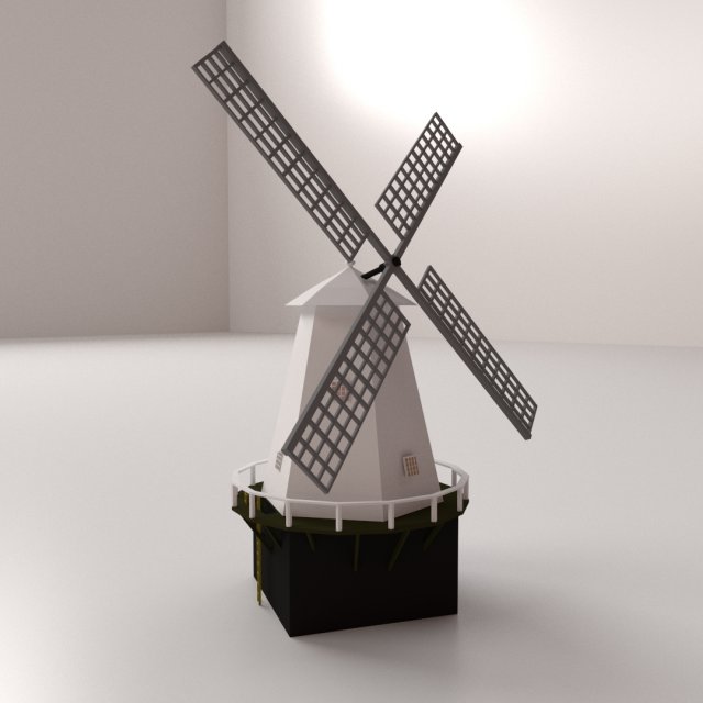 windmill Model 3D .c4d .max .obj .3ds .fbx .stl .blend 