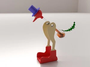 uccello che beve Modello 3D