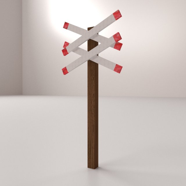 railroad crossing 3D 모델 .c4d .max .obj .3ds .fbx .stl .blend 