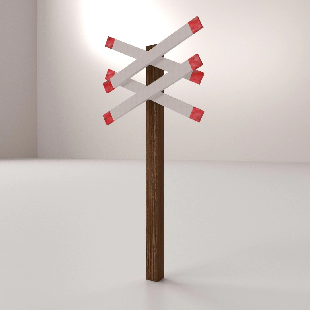 railroad crossing 3D Model .c4d .max .obj .3ds .fbx .stl .blend