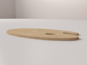 wooden artist palette Model 3D