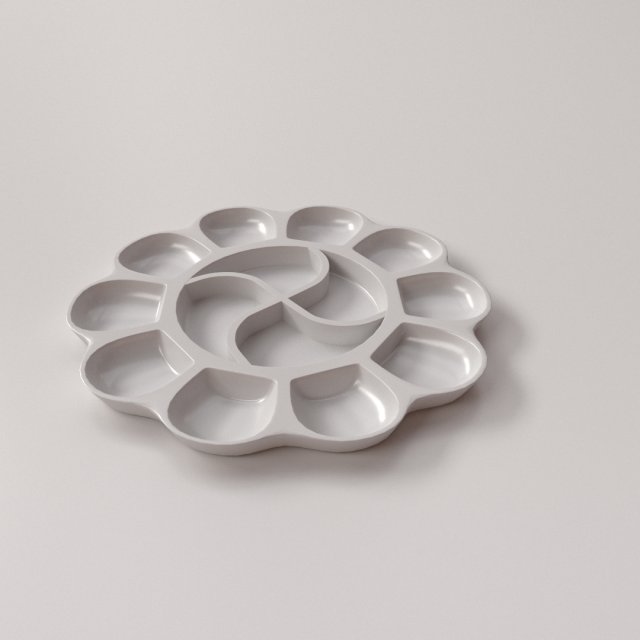 paint mixing tray v2 3D 模型 .c4d .max .obj .3ds .fbx .stl .blend 