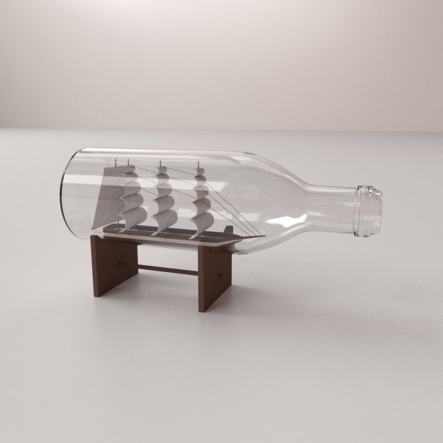 ship in a bottle Modelo 3D .c4d .max .obj .3ds .fbx .stl .blend 
