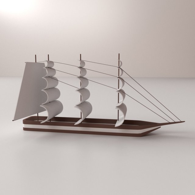 miniature ship Model 3D .c4d .max .obj .3ds .fbx .stl .blend 