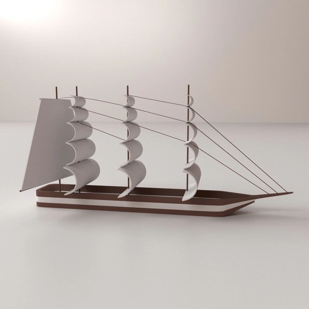 miniature ship 3D Model .c4d .max .obj .3ds .fbx .stl .blend