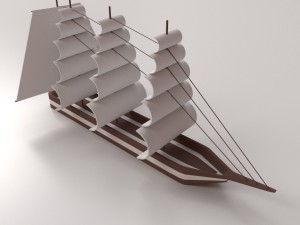 miniature ship Model 3D