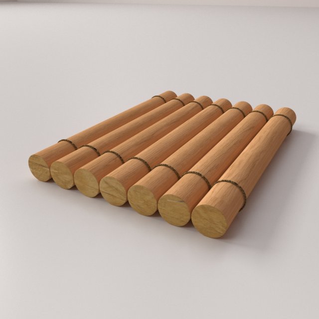 wooden raft 3Dモデル .c4d .max .obj .3ds .fbx .stl .blend 