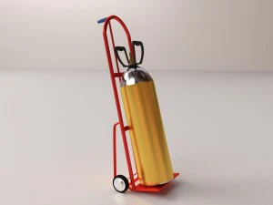bombola del gas sul carrello Modello 3D