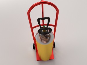 gas cylinder on handtruck Modelo 3D