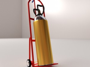 gas cylinder on handtruck Modelo 3D