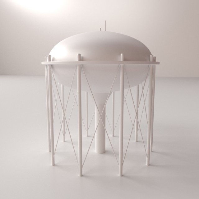 water tower v3 3D Model .c4d .max .obj .3ds .fbx .stl .blend