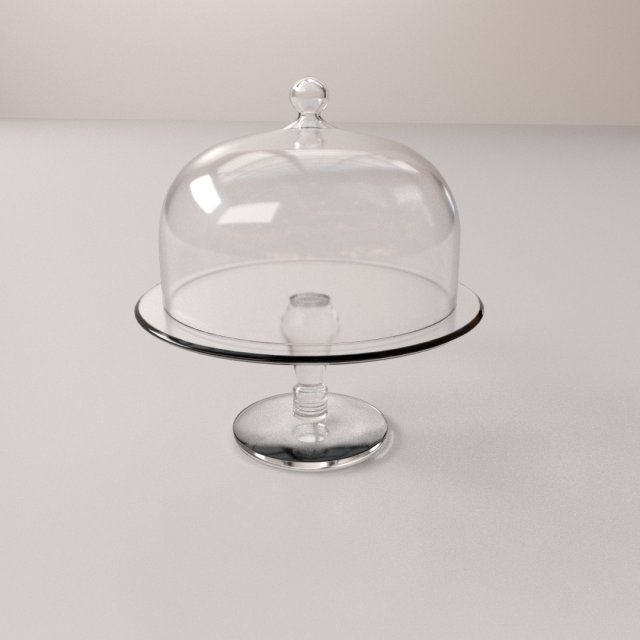 cake stand dome 3D Model .c4d .max .obj .3ds .fbx .stl .blend 