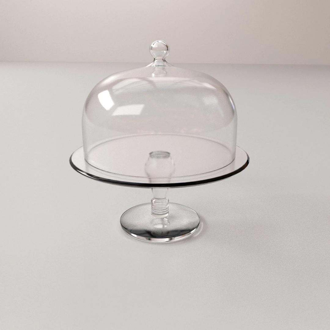 cake stand dome 3D Model .c4d .max .obj .3ds .fbx .stl .blend 