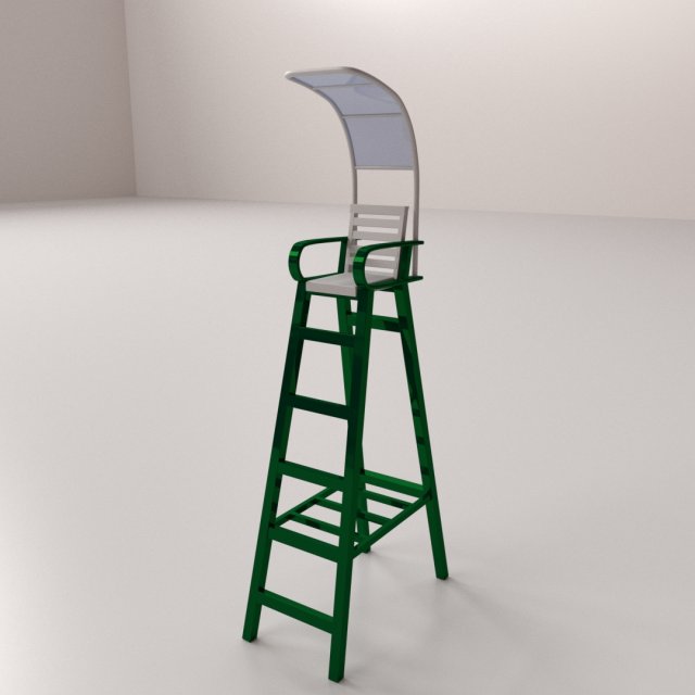 tennis umpire chair 3D Model .c4d .max .obj .3ds .fbx .stl .blend 