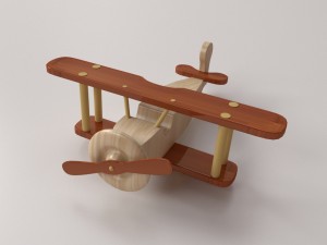wooden airplane 3Dモデル