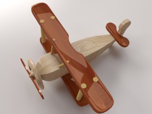wooden airplane 3D Model