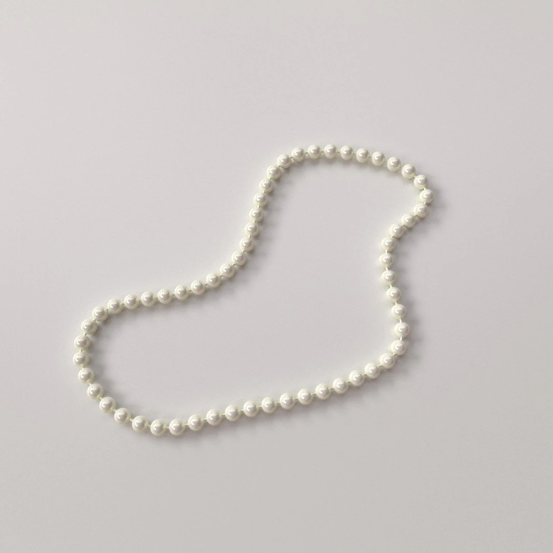 pearl necklace 3D Model .c4d .max .obj .3ds .fbx .stl .blend 