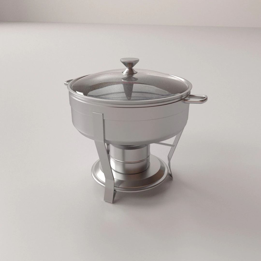 round chafing dish v2 3D Model .c4d .max .obj .3ds .fbx .stl .blend