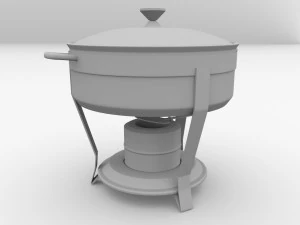 round chafing dish v2 3D Model