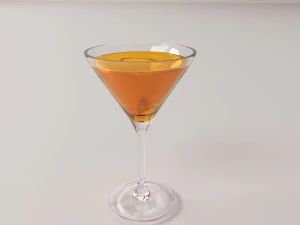 glass with drink 3D Model