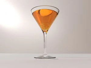 glass with drink 3D Model