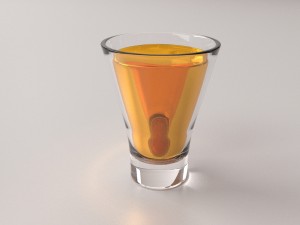 glass with drink v2 3D Model