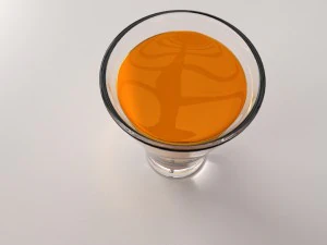 glass with drink v2 3D Model