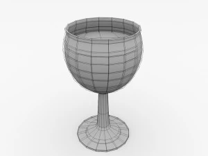 glass with drink v3 3D Model