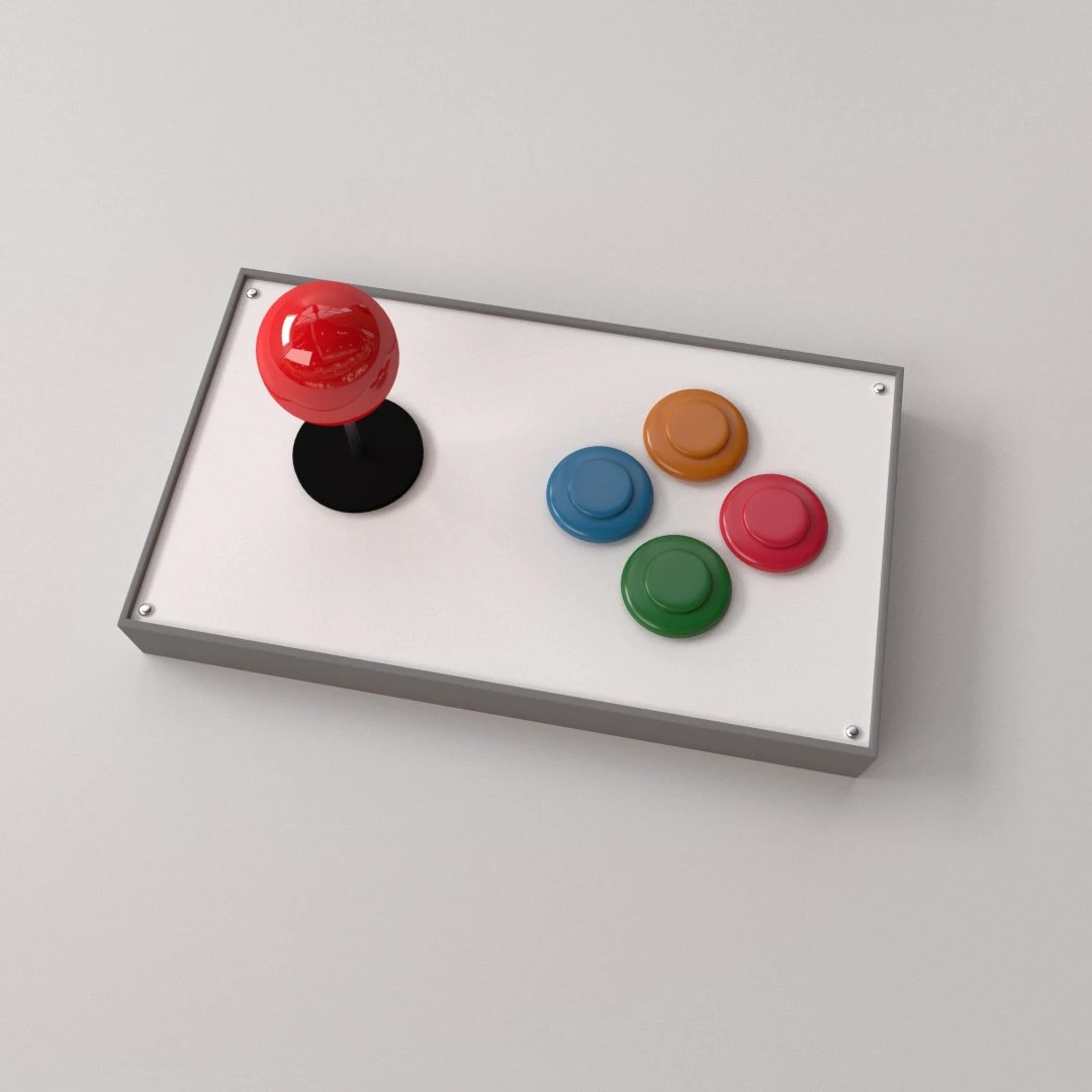 arcade joystick 3D Model .c4d .max .obj .3ds .fbx .stl .blend 