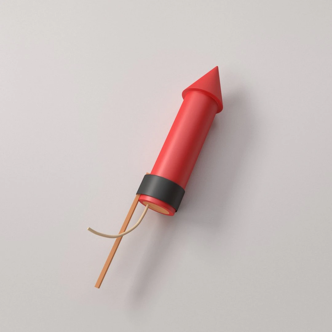 rocket firework 3D Model .c4d .max .obj .3ds .fbx .stl .blend 