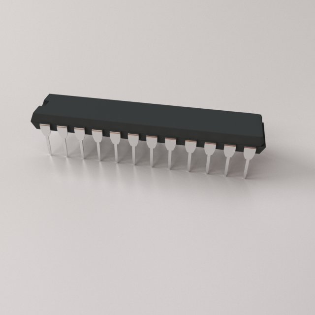 28 pin microchip 3D Model .c4d .max .obj .3ds .fbx .stl .blend 