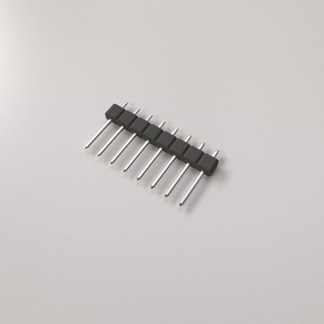 straight male header Model 3D .c4d .max .obj .3ds .fbx .stl .blend 