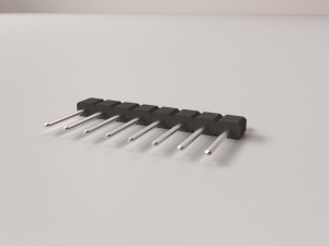 straight male header Model 3D