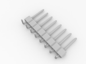 curved male header Model 3D