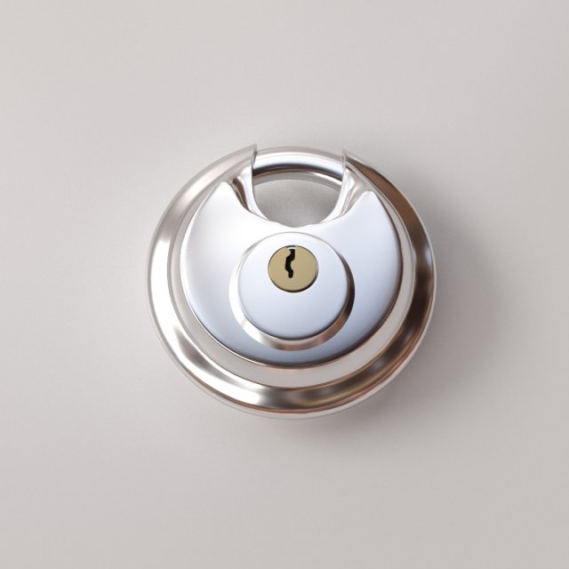 round padlock 3D Model .c4d .max .obj .3ds .fbx .stl .blend 