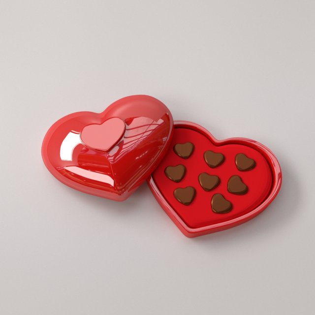 heart chocolate box Model 3D .c4d .max .obj .3ds .fbx .stl .blend 