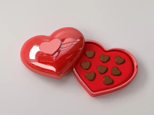 scatola di cioccolatini a forma di cuore Modello 3D