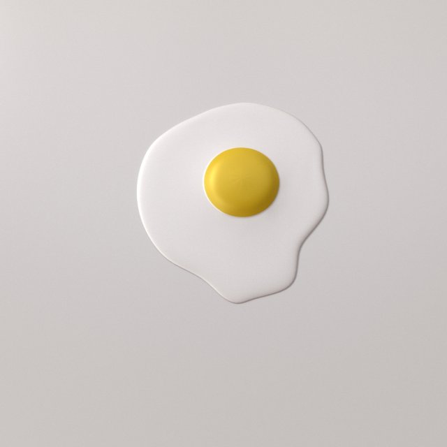 fried egg Model 3D .c4d .max .obj .3ds .fbx .stl .blend 