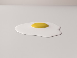 fried egg Model 3D
