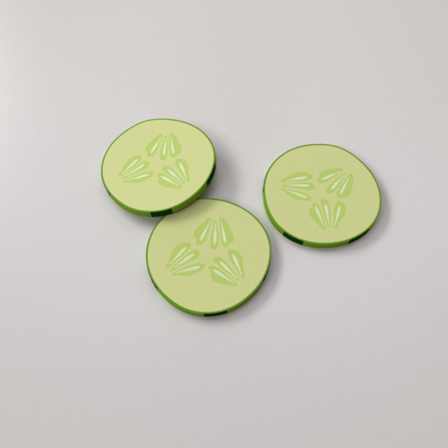 cucumber slices Modelo 3D .c4d .max .obj .3ds .fbx .stl .blend 