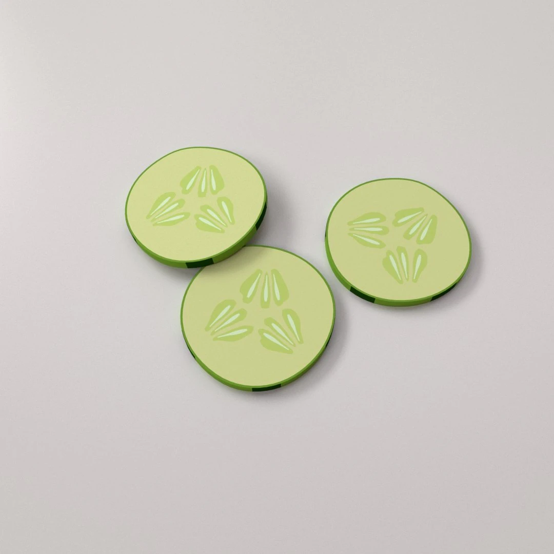 cucumber slices 3D Model .c4d .max .obj .3ds .fbx .stl .blend 
