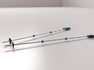 ski poles 3D 模型