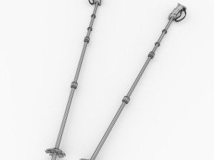 ski poles 3D 模型