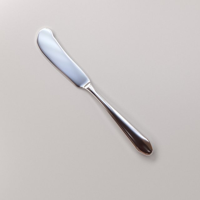 butter spread knife Model 3D .c4d .max .obj .3ds .fbx .stl .blend 